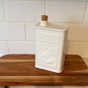 Anthropologie White Olive Oil Dispenser